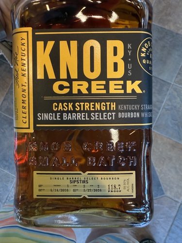 Knob Creek Bourbon Private Select Single Barrel Cask Strength Sipstirs Pick